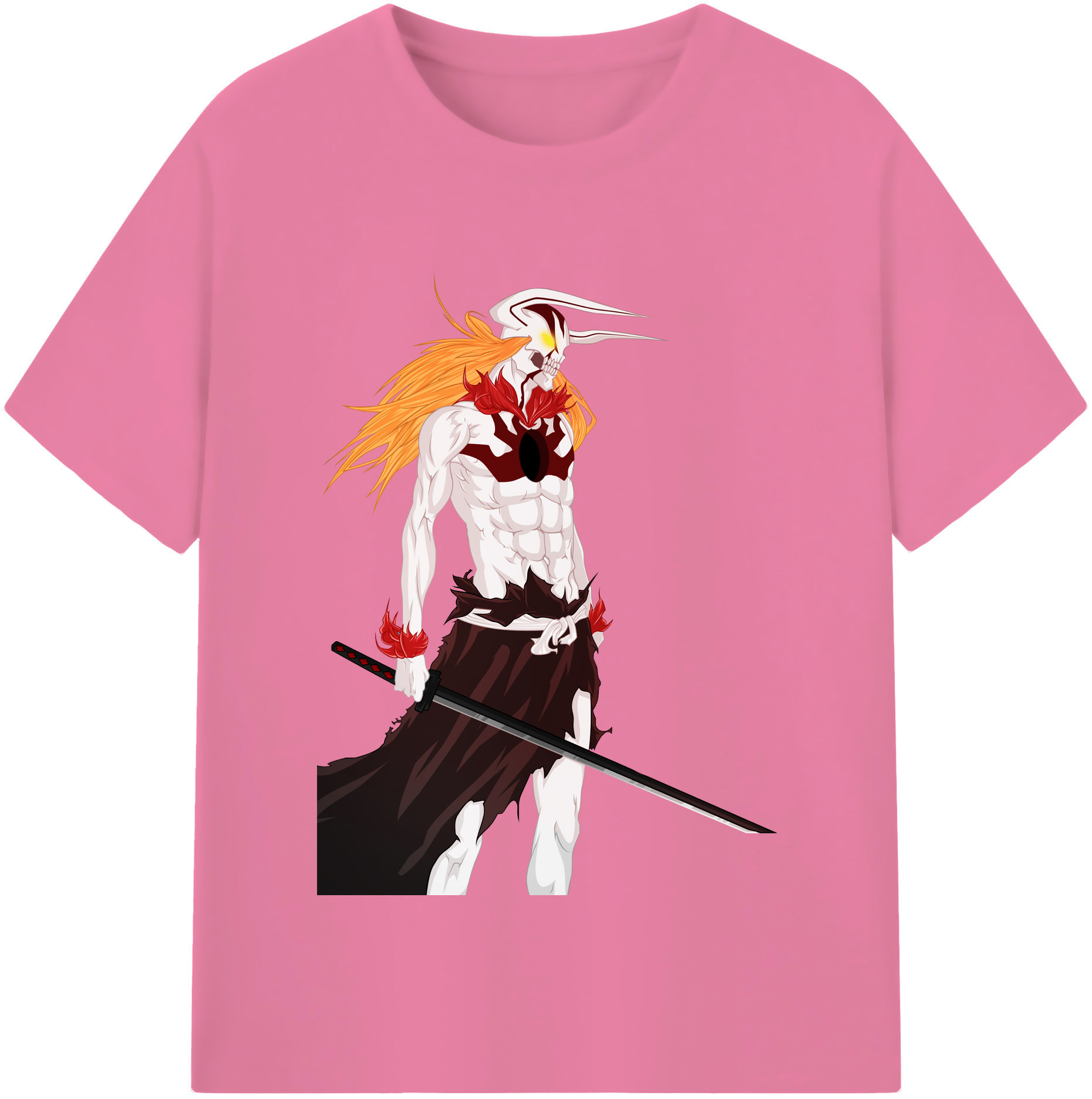 （画像用） ブリーチ 黒崎一護（くろさき いちご）BLEACH Kurosaki Ichigo 綿100％半袖Tシャツ（フロントプリント）